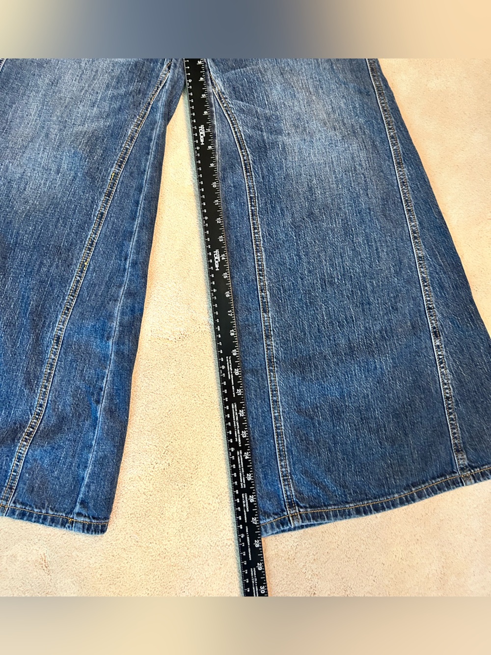 Pilcro Anthropologie Wide-Leg Jeans in Dark Blue Denim 26P - Picture 4 of 5